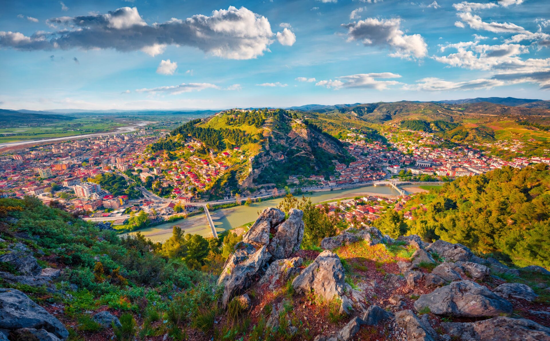 Ville de Berat, rivière Osum